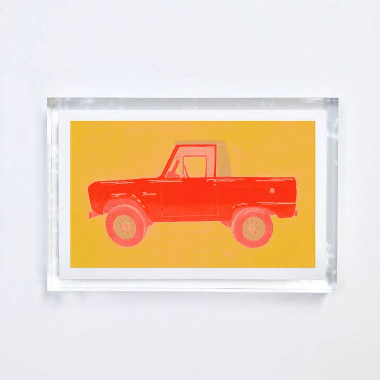 #18 Bronco Print With Acrylic Frame - Joy