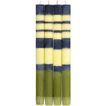3 Colors Striped Candles: Indigo, Jasmine and Olive - Joy