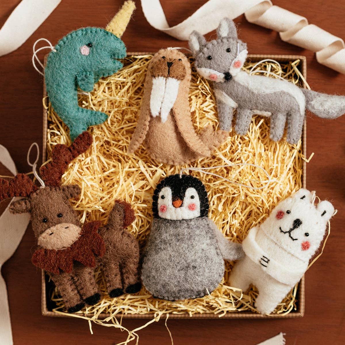 Arctic Narwhal Animal Ornament - Joy