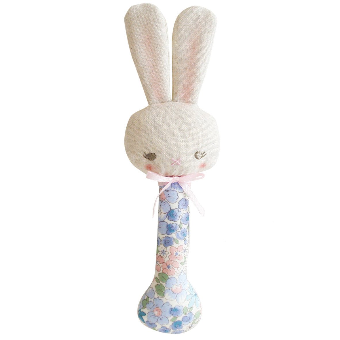 Baby Bunny Stick Rattle - Liberty Blue - Joy