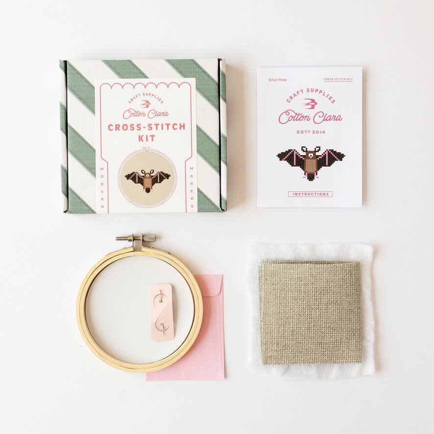 Bat Cross Stitch Kit for Beginners - Joy