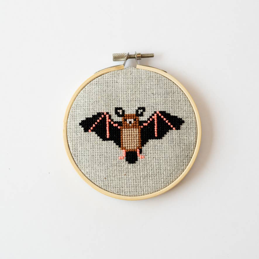 Bat Cross Stitch Kit for Beginners - Joy
