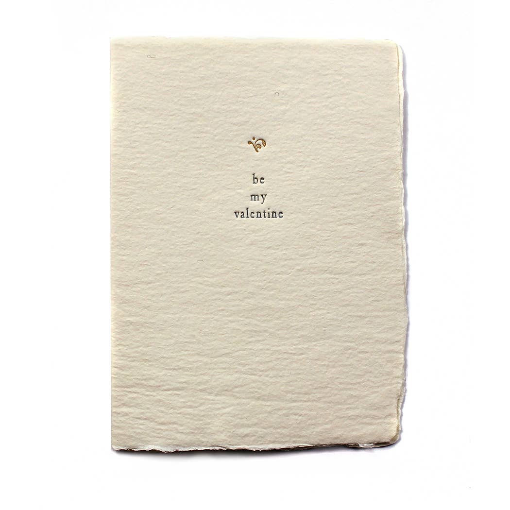 Be My Valentine Small Salutations Letterpress Card: Single - Joy