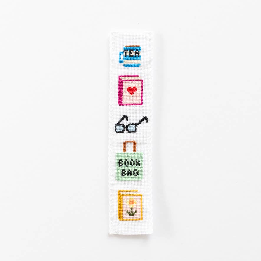 Bookish Counted Cross Stitch Bookmark Kit Beginner Friendly - Joy