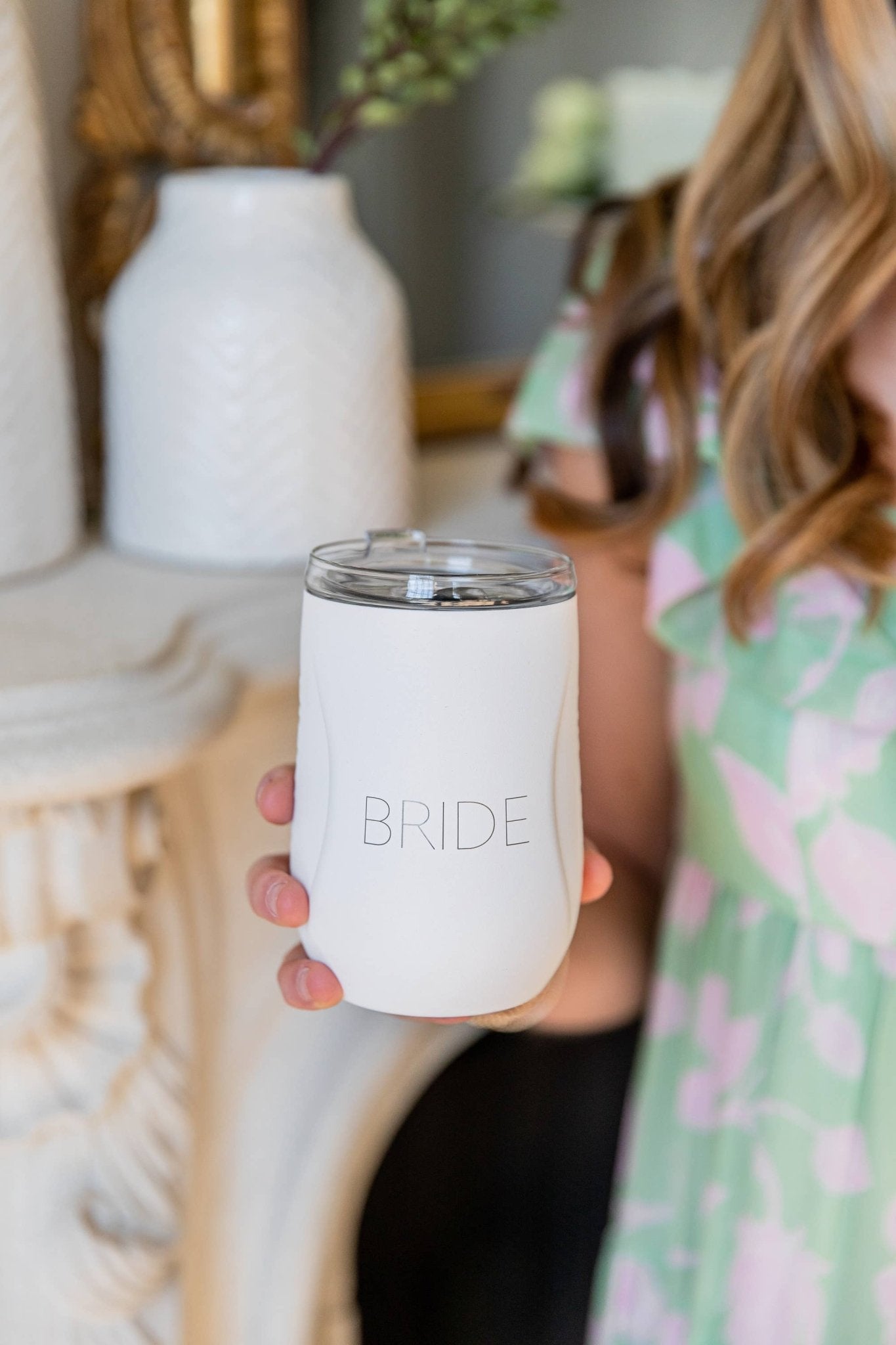 Bride Wine Tumbler in White - Joy