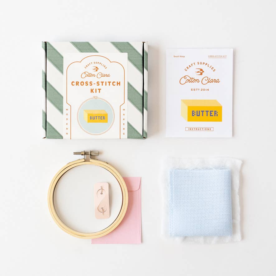 Butter Cross Stitch Kit for Beginners - Joy