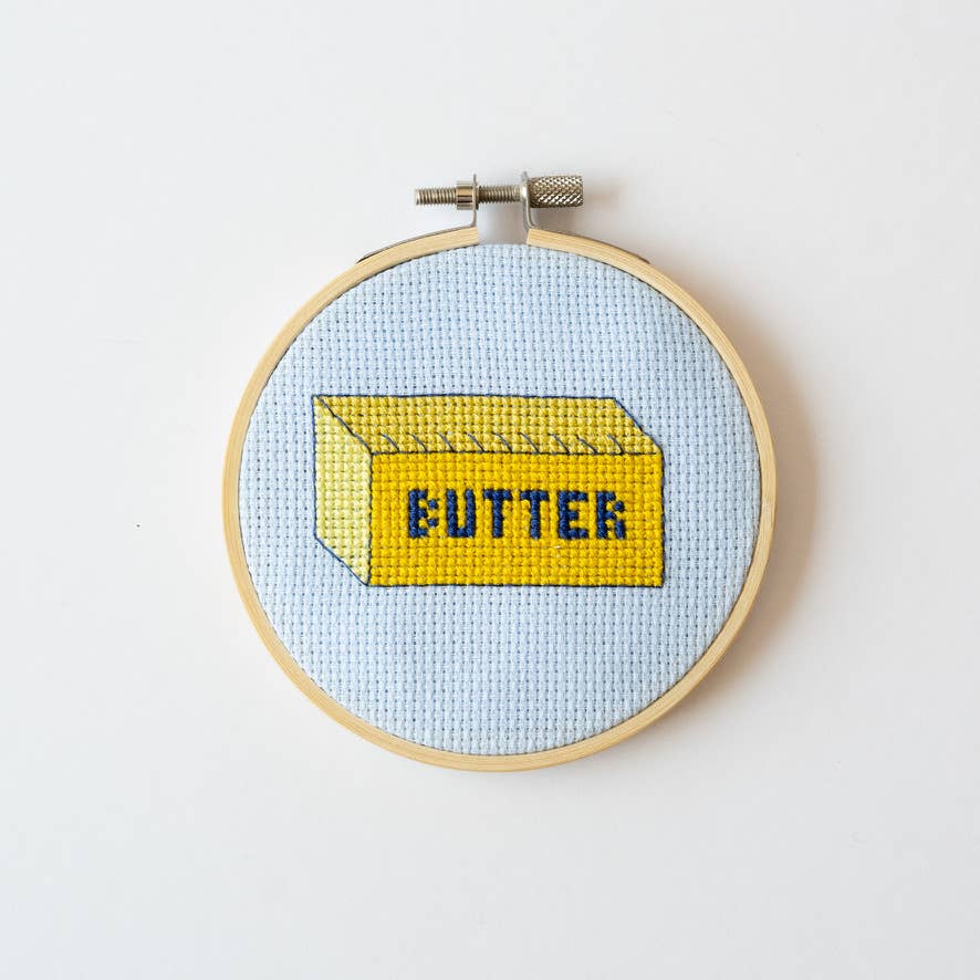 Butter Cross Stitch Kit for Beginners - Joy