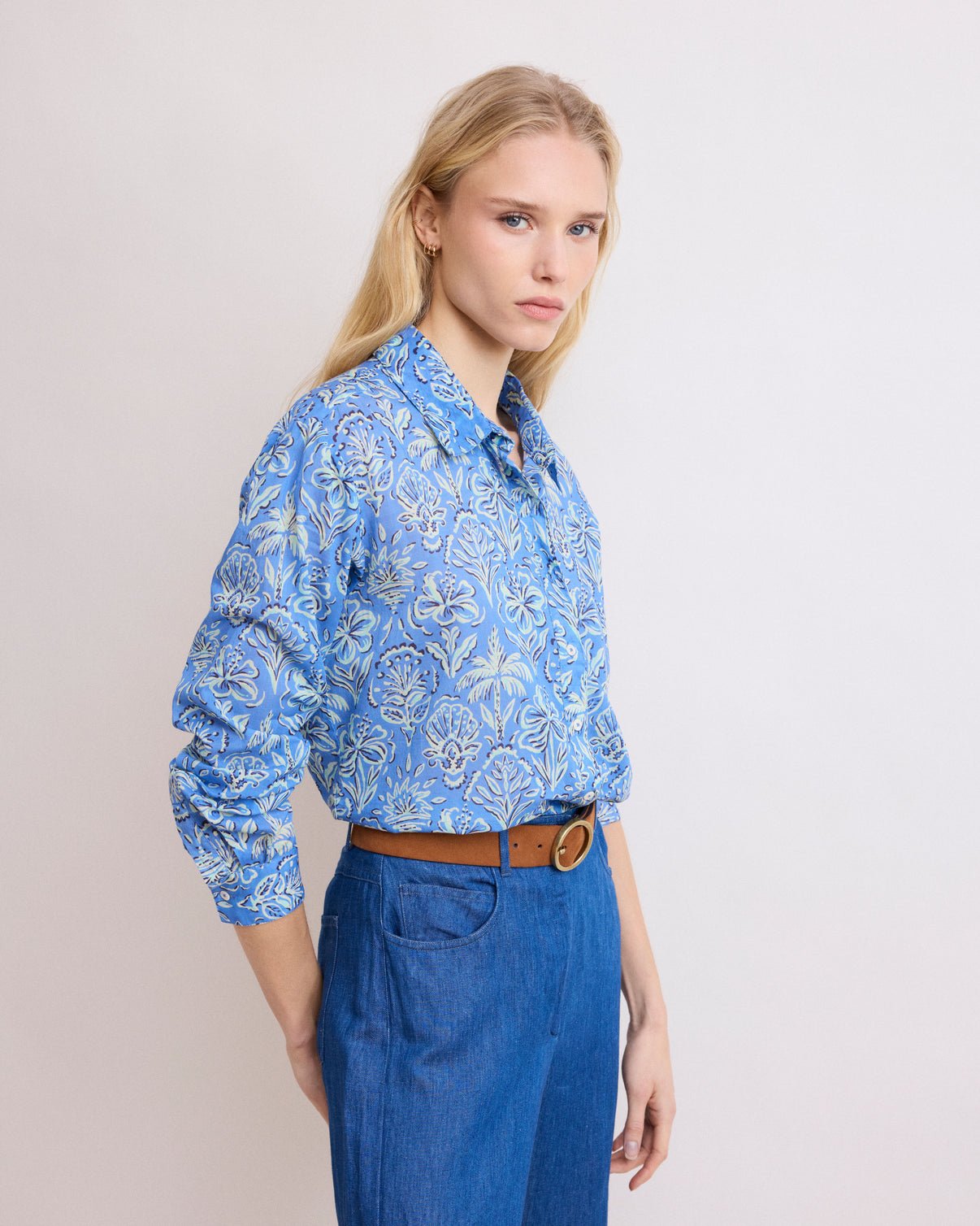 Caro Woven Shirt - Blue - Joy