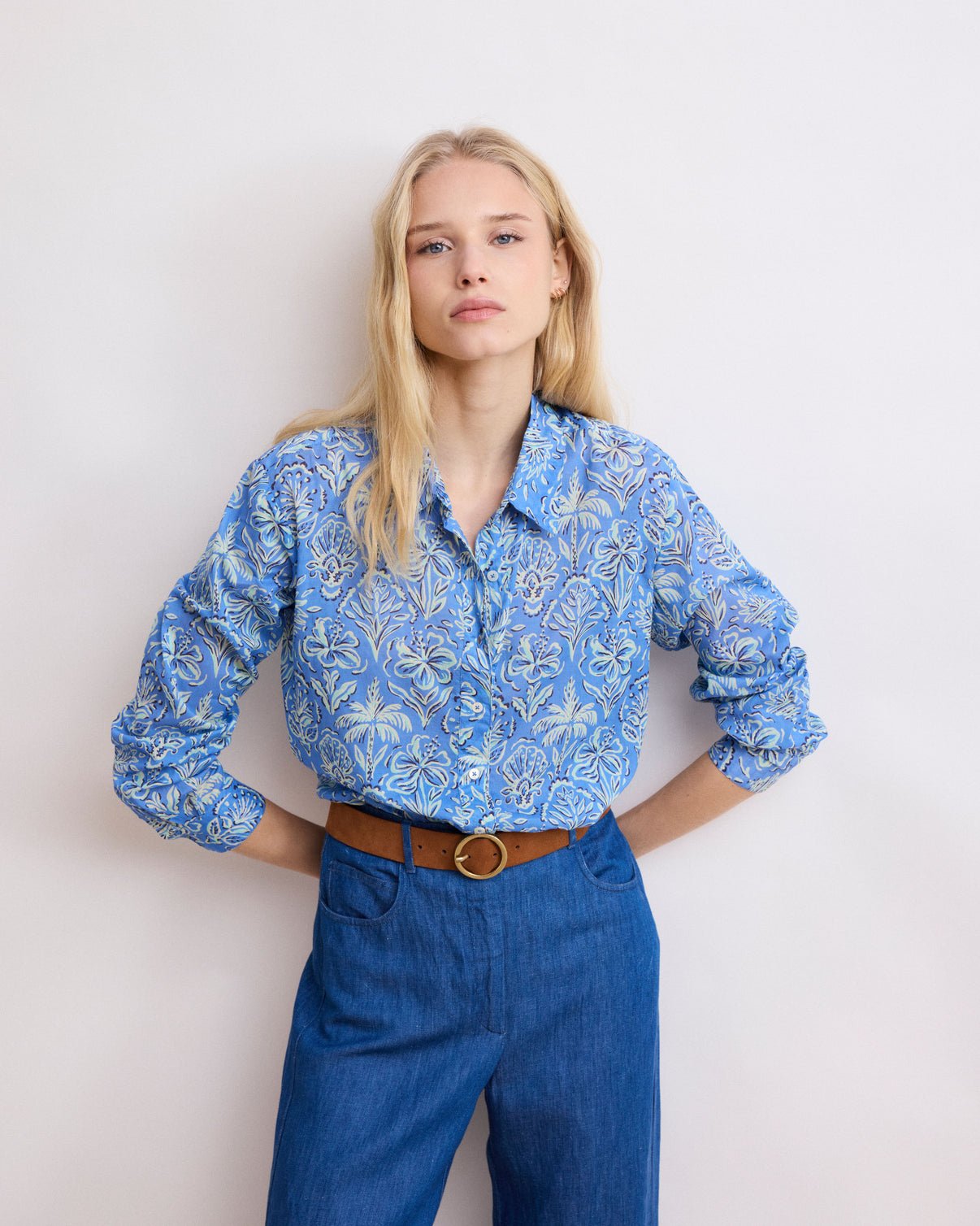 Caro Woven Shirt - Blue - Joy