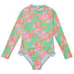 Coastal Shells Sustainable Leg Frill Surf Suit - Joy