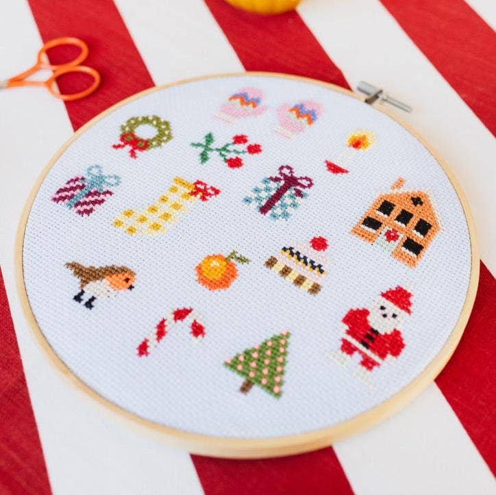 Colorful Beginner Christmas Cross Stitch Kit - Joy