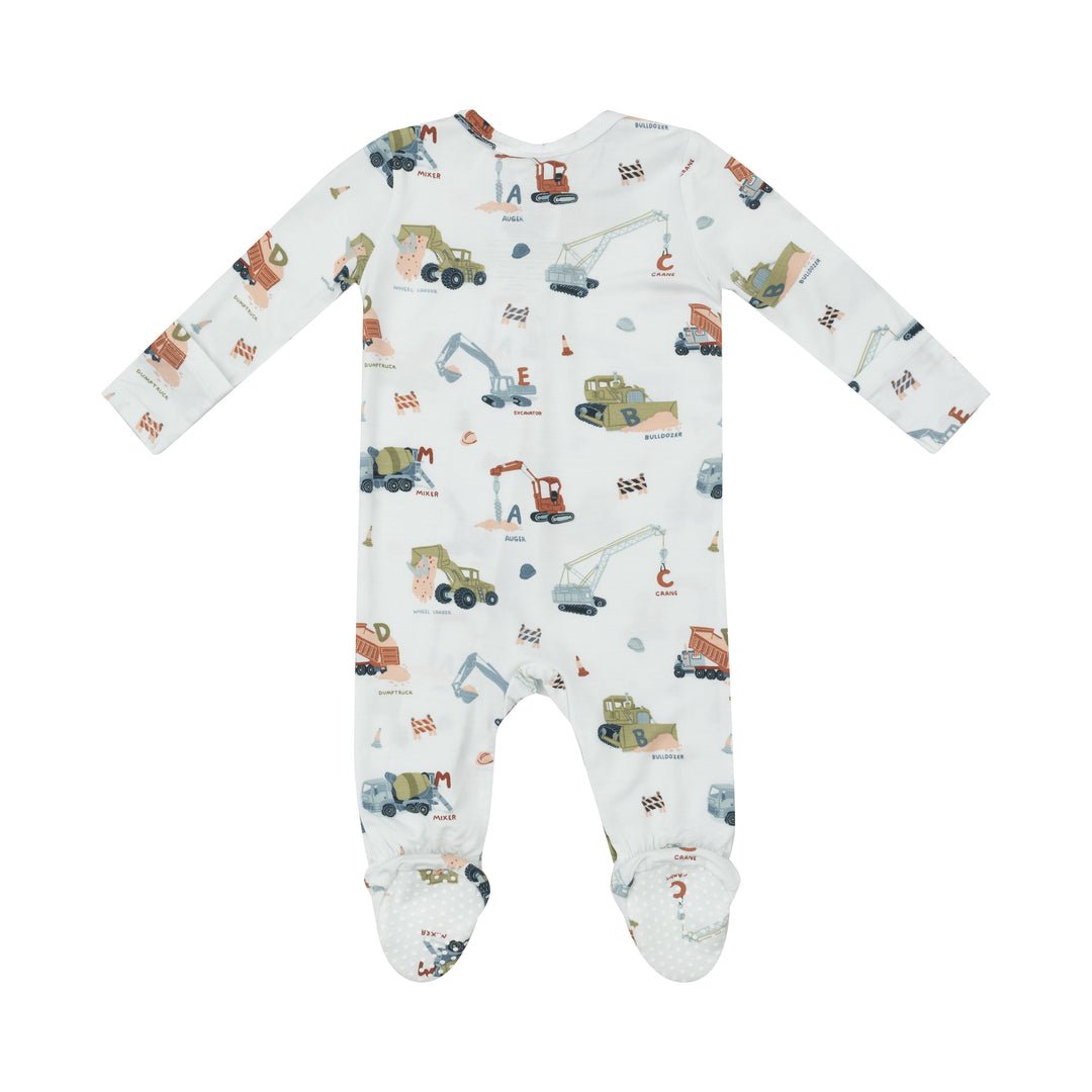 Construction Alphabet Zipper Footie - Joy
