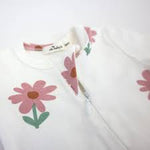 Cotton Baby Rib Zipper Footie - Picking Daisies Print - Joy