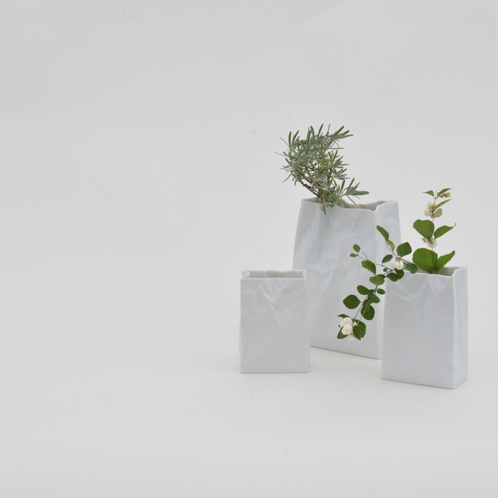 Crinkle Vase White - Small - Joy