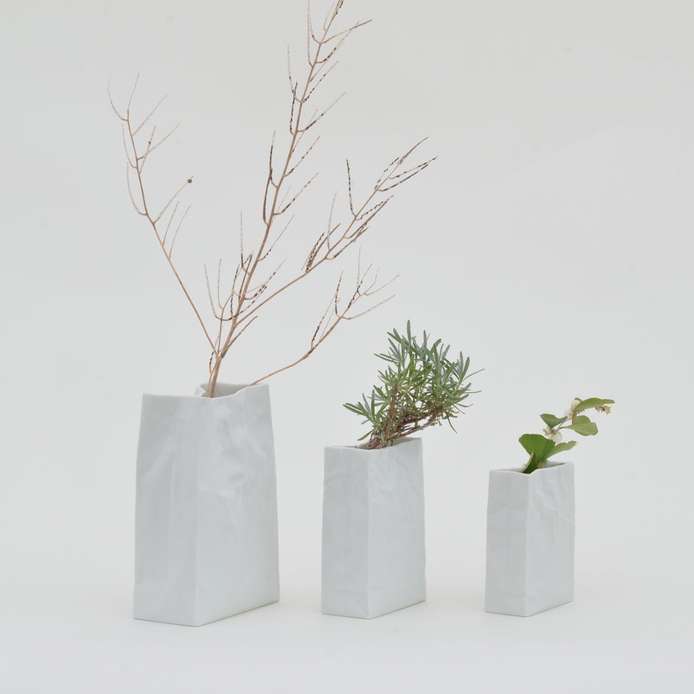 Crinkle Vase White - Small - Joy