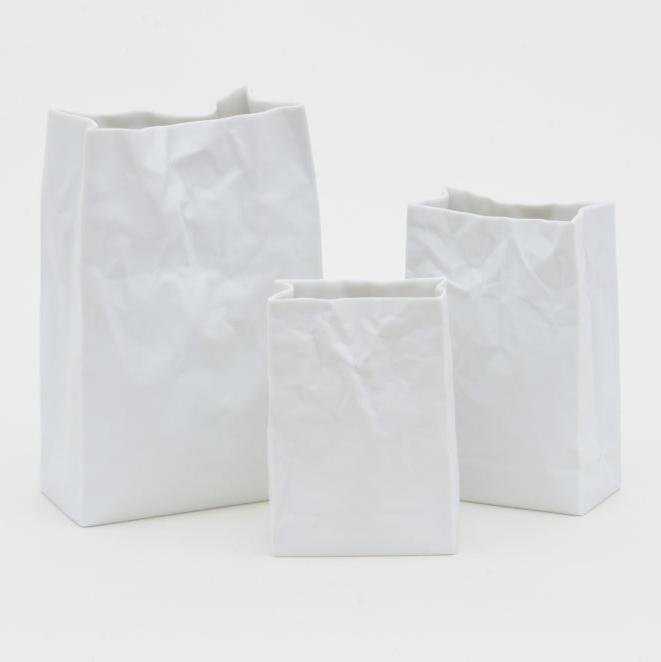 Crinkle Vase White - Small - Joy