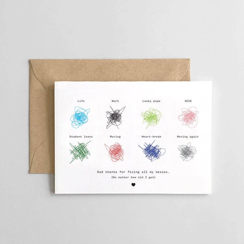 Dad Thank You For Fixing All My Messes Card - Joy