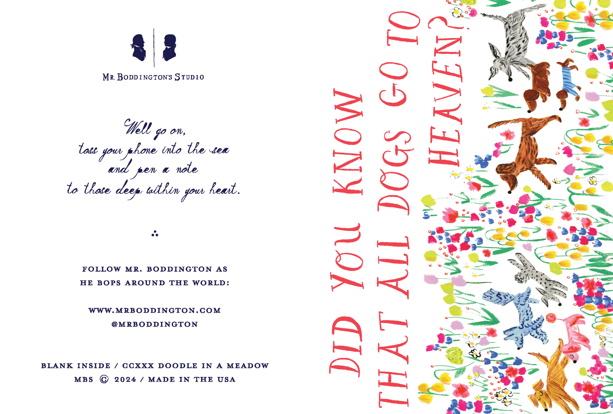 Doodle in a Meadow - Dog/Pet Sympathy Card - Joy