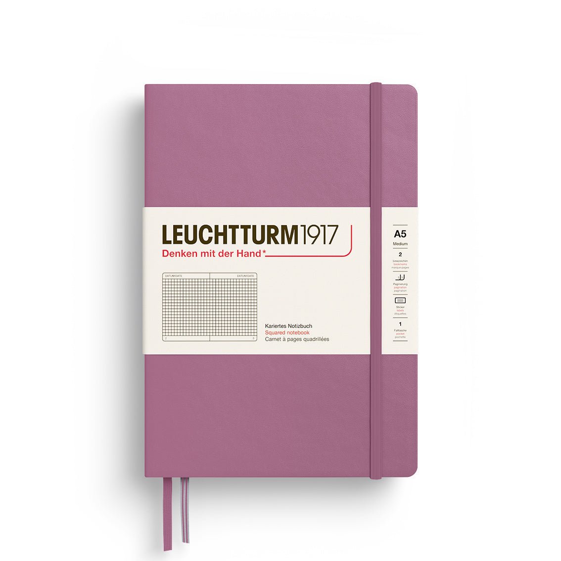 Dusty Rose Medium Hardcover Notebook - Squared - Joy