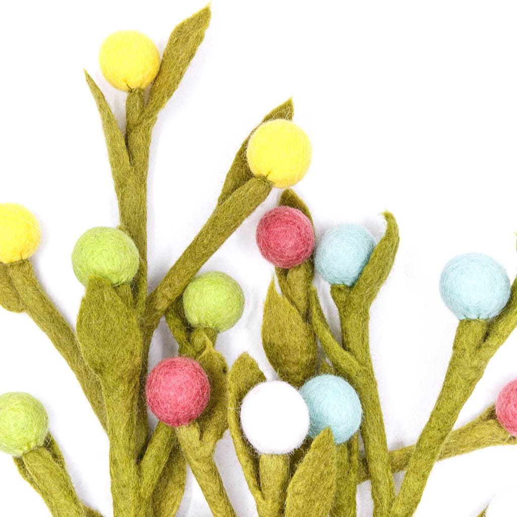 Felt Billy Buttons: Yellow - Joy