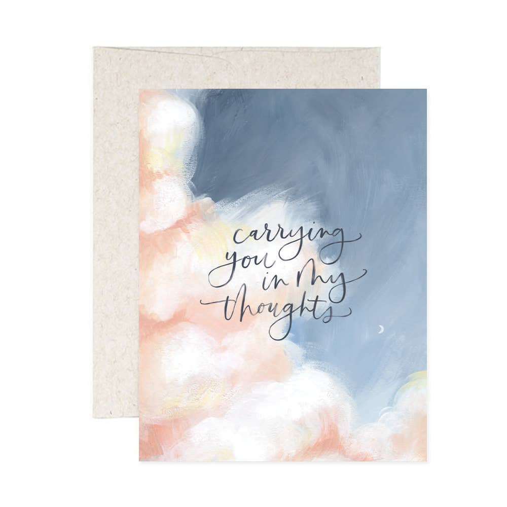 In My Thoughts Clouds Sympathy Greeting Card - Joy