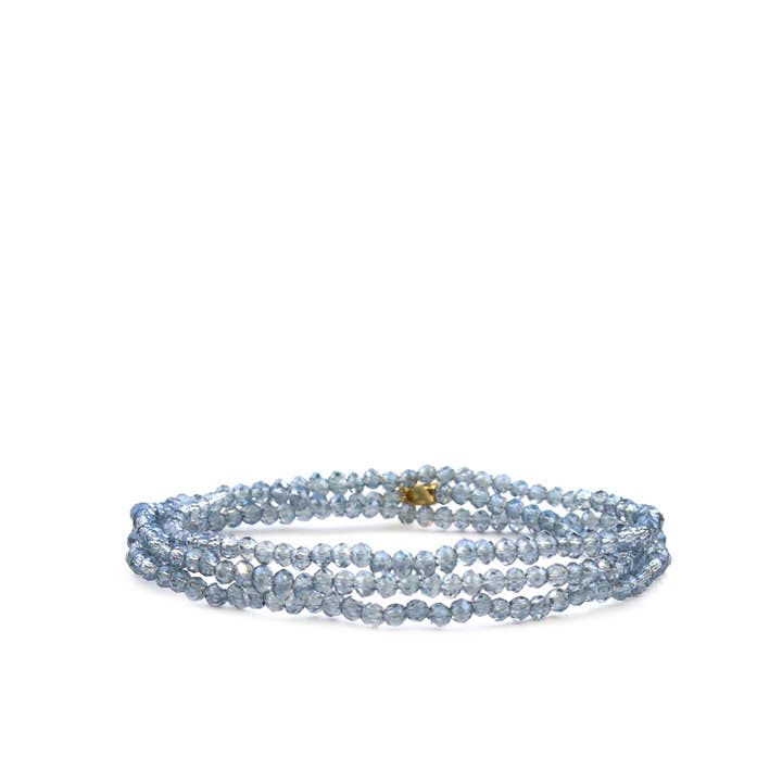 Mini Stretch Crystal Beaded Wrap Bracelet 9686B - Joy