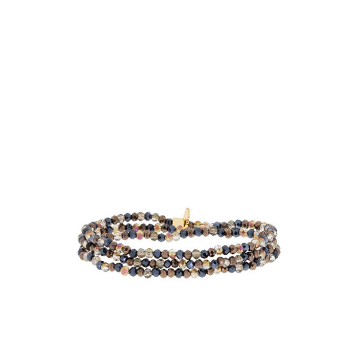 Mini Stretch Crystal Beaded Wrap Bracelet 9686B - Joy