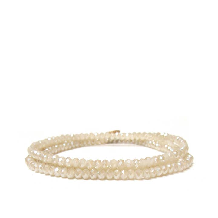 Mini Stretch Crystal Beaded Wrap Bracelet 9686B - Joy