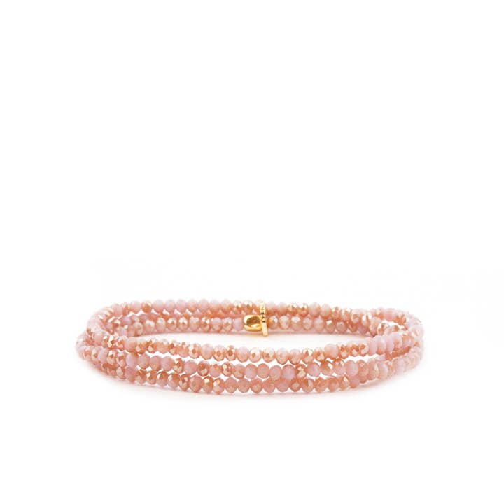 Mini Stretch Crystal Beaded Wrap Bracelet 9686B - Joy