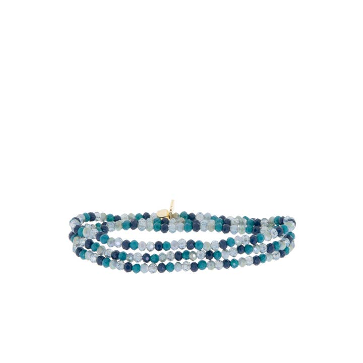 Mini Stretch Crystal Beaded Wrap Bracelet 9686B - Joy