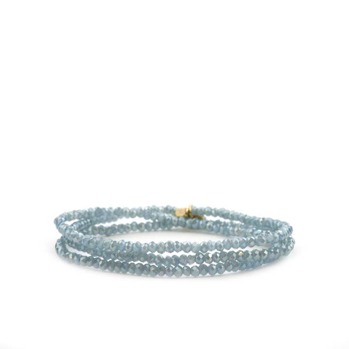 Mini Stretch Crystal Beaded Wrap Bracelet 9686B - Joy