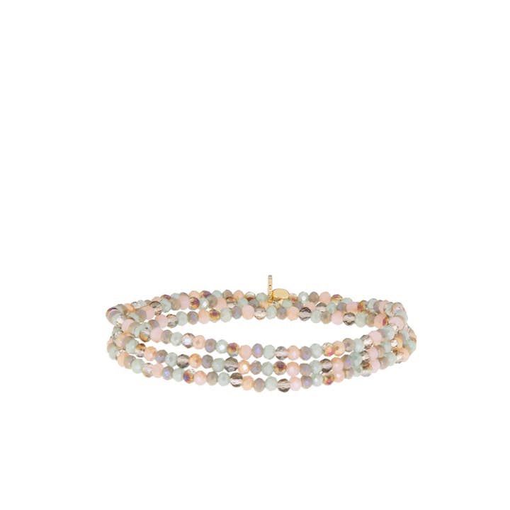Mini Stretch Crystal Beaded Wrap Bracelet 9686B - Joy