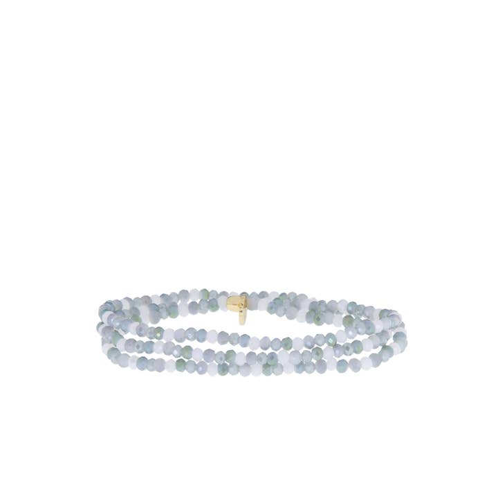 Mini Stretch Crystal Beaded Wrap Bracelet 9686B - Joy