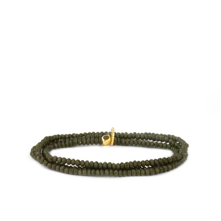 Mini Stretch Crystal Beaded Wrap Bracelet 9686B - Joy
