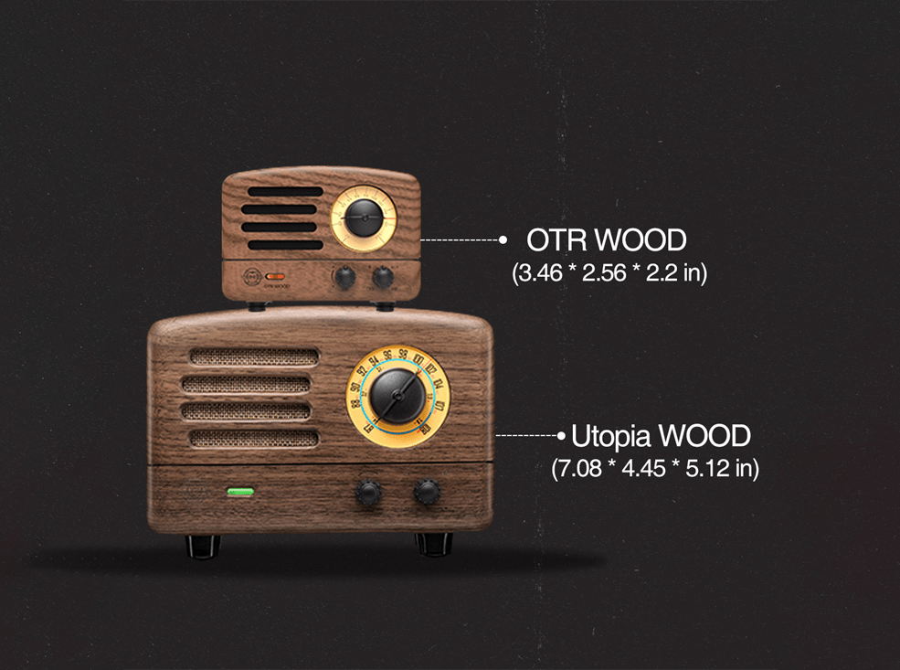 OTR Wood and Utopia Retro Portable FM Radio Bluetooth: Walnut / OTR Wood - Joy