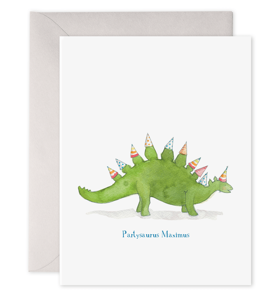 Partysaurus Card | Kids Birthday Dinosaur Greeting Card - Joy