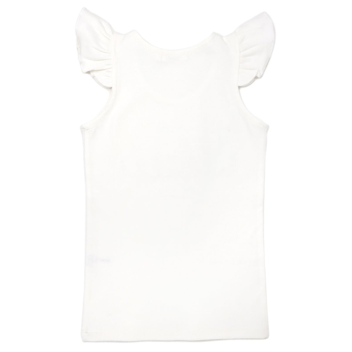 Pink Eyelash Flutter Sleeve Tank - "big sis" - Cream - Joy