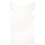 Pink Eyelash Flutter Sleeve Tank - "lil sis" - Cream - Joy