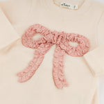 Pink Rib Ruffle Bow Baby Rib 2pc Set - Joy