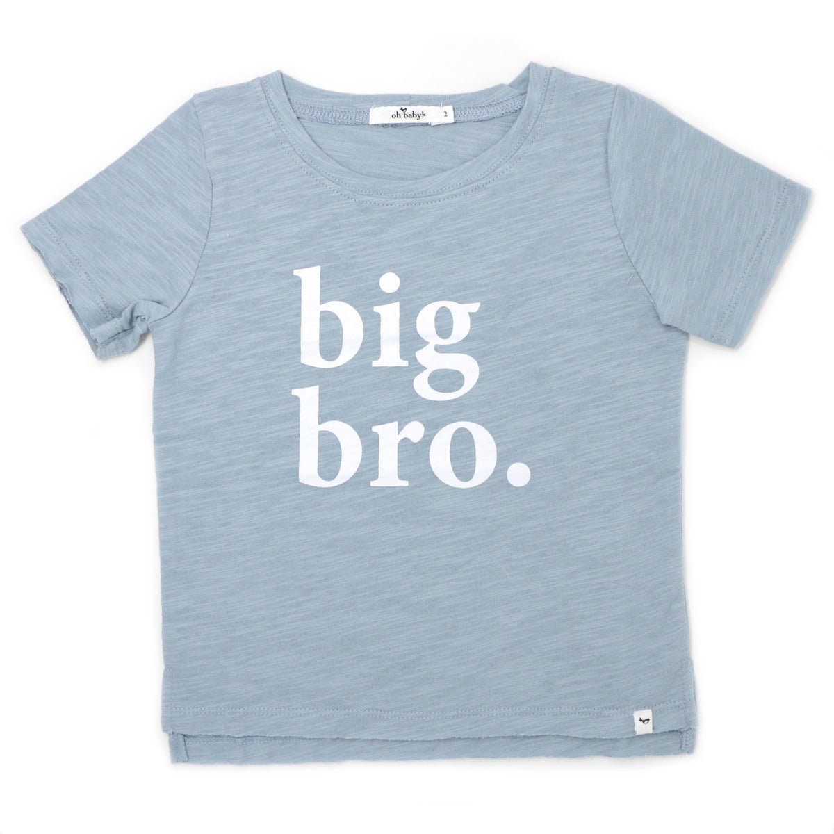 Raw Edge Tee "big bro." White Ink - Fog - Joy