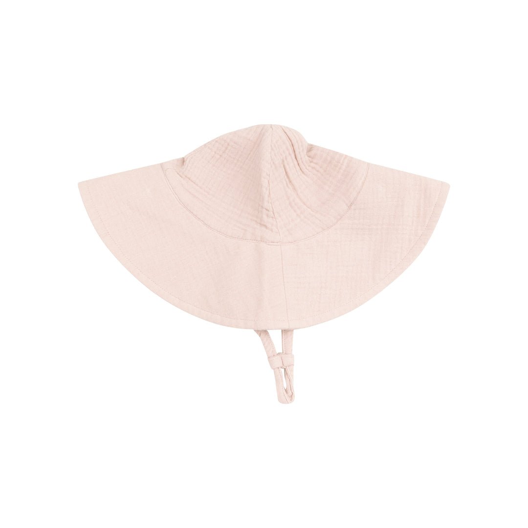 Solid Muslin Rose Smoke Wide Brim Sunhat - Joy