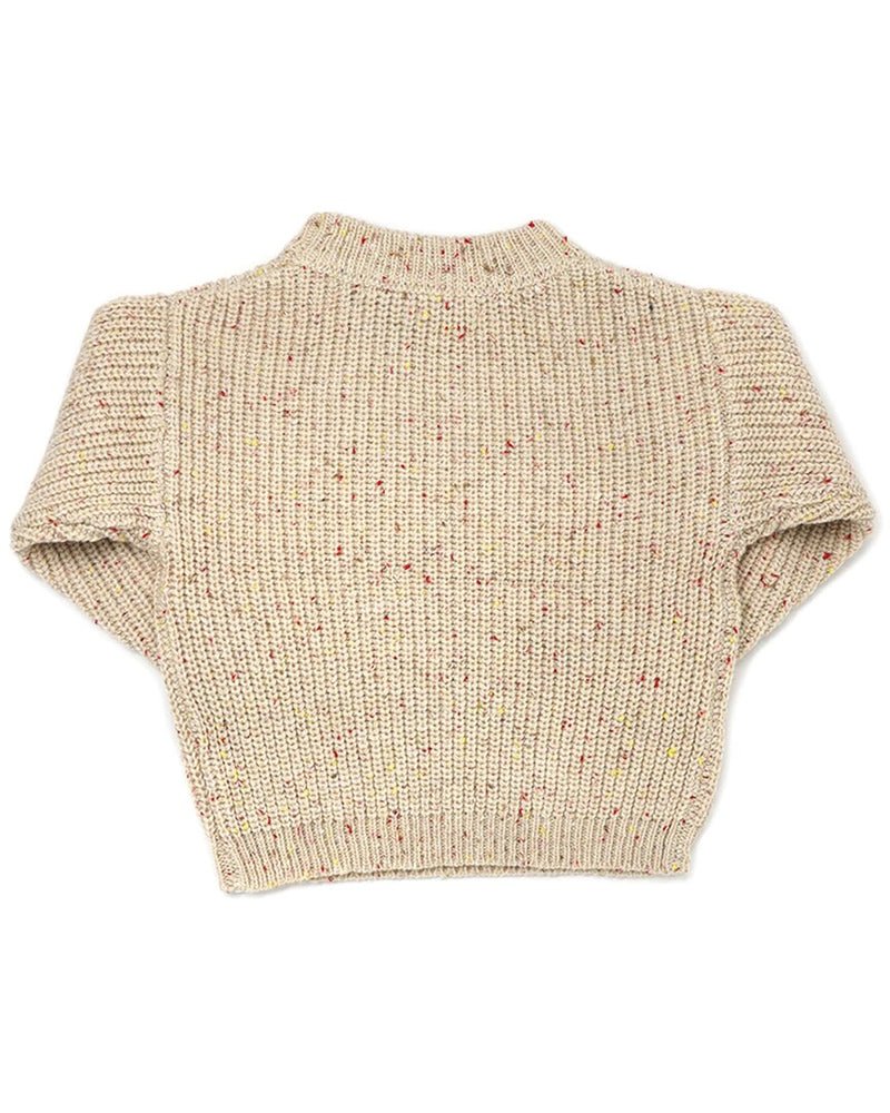 Speckle Knit Grandpa Knitted Pullover - Oat - Joy