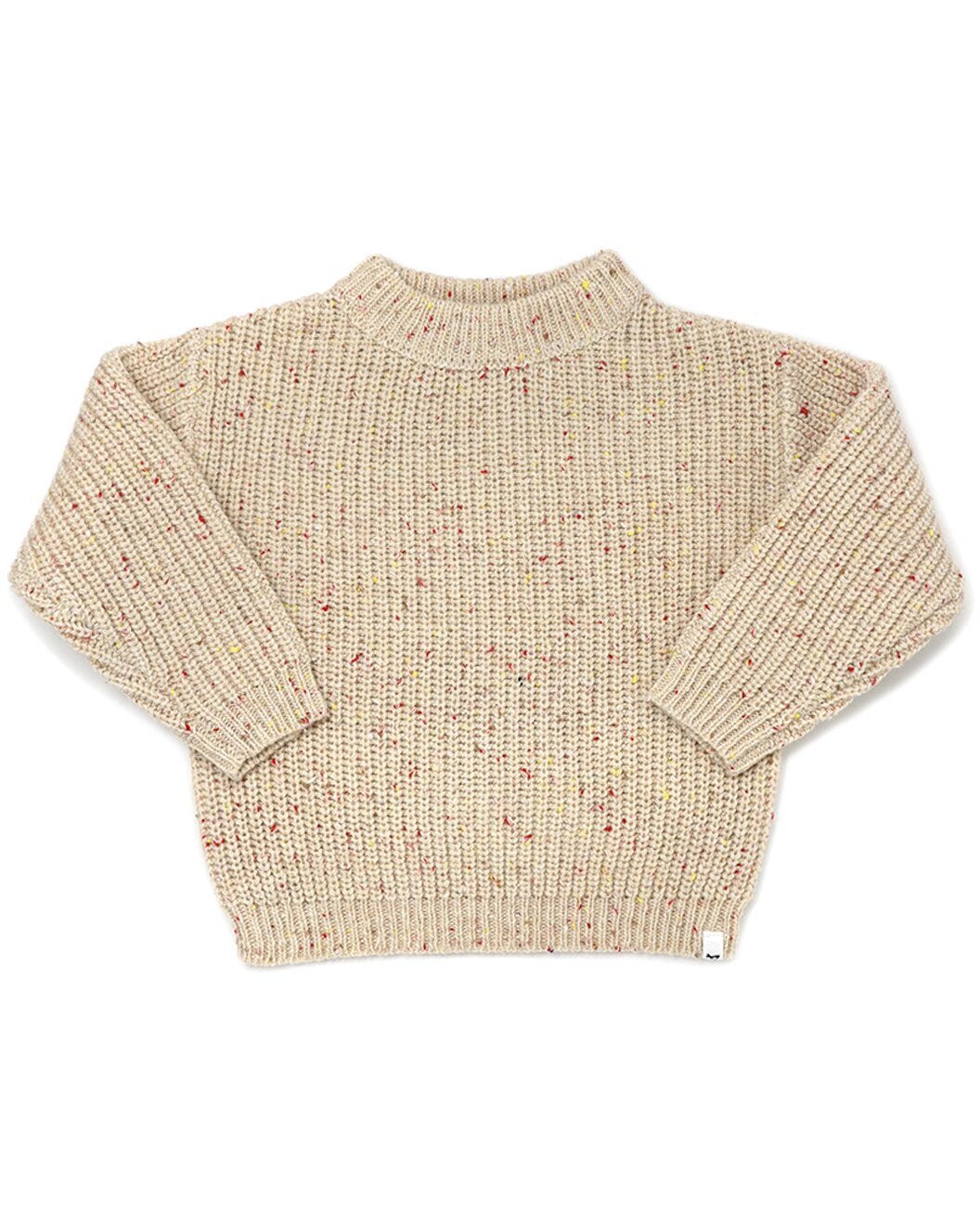 Speckle Knit Grandpa Knitted Pullover - Oat - Joy