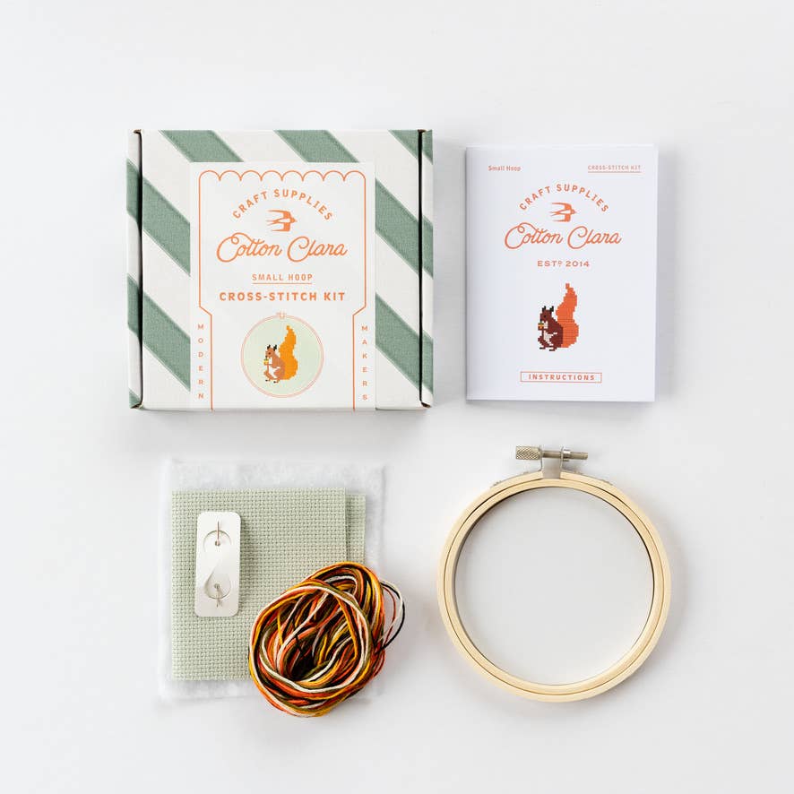 Squirrel Cross Stitch Kit - Joy
