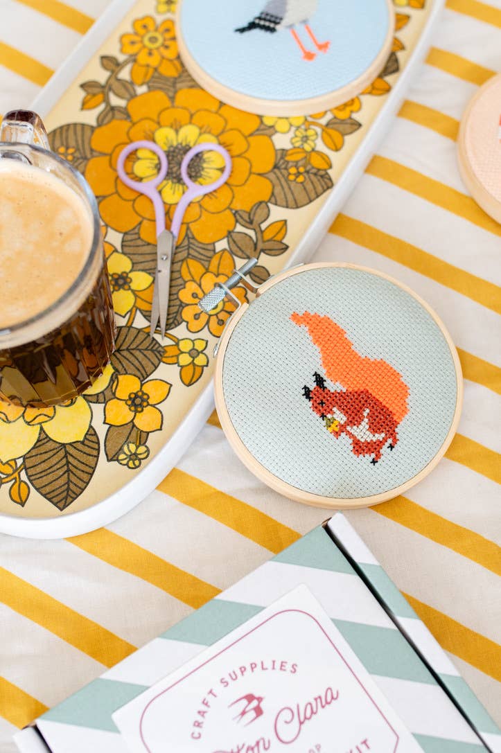 Squirrel Cross Stitch Kit - Joy
