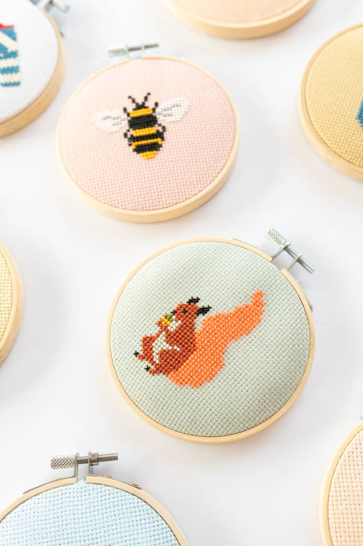 Squirrel Cross Stitch Kit - Joy