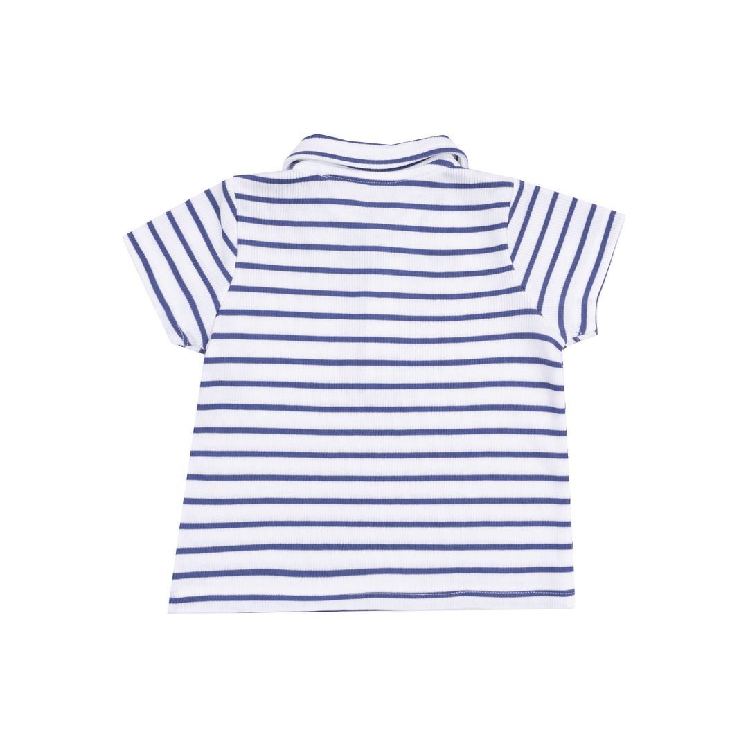 Stripe Vintage Navy Rib Shirt & French Terry Short - Joy