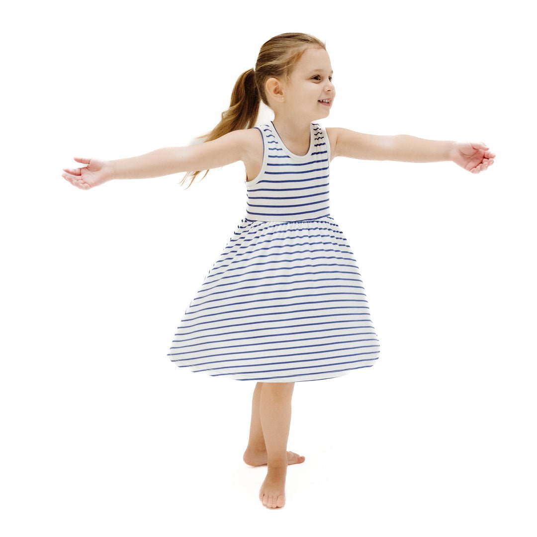 Stripe Vintage Navy Tank Dress - Joy