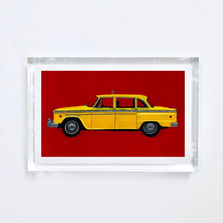 Taxi Print With Acrylic Frame - Joy