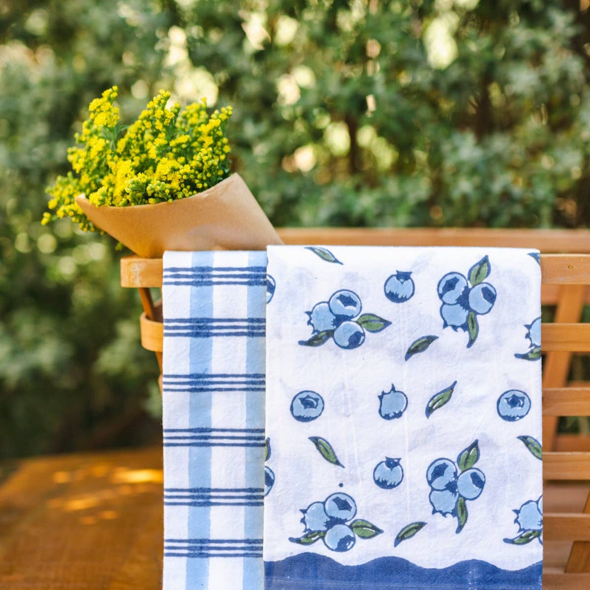 Tea Towel - Blueberry - Joy